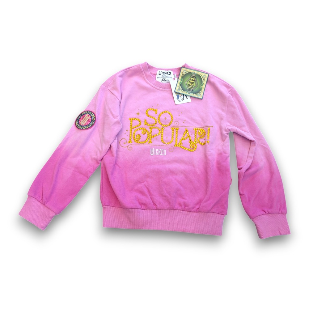 NWT Lola and the Boys Wicked So Popular Pink Sequin Sweatshirt Girls 8